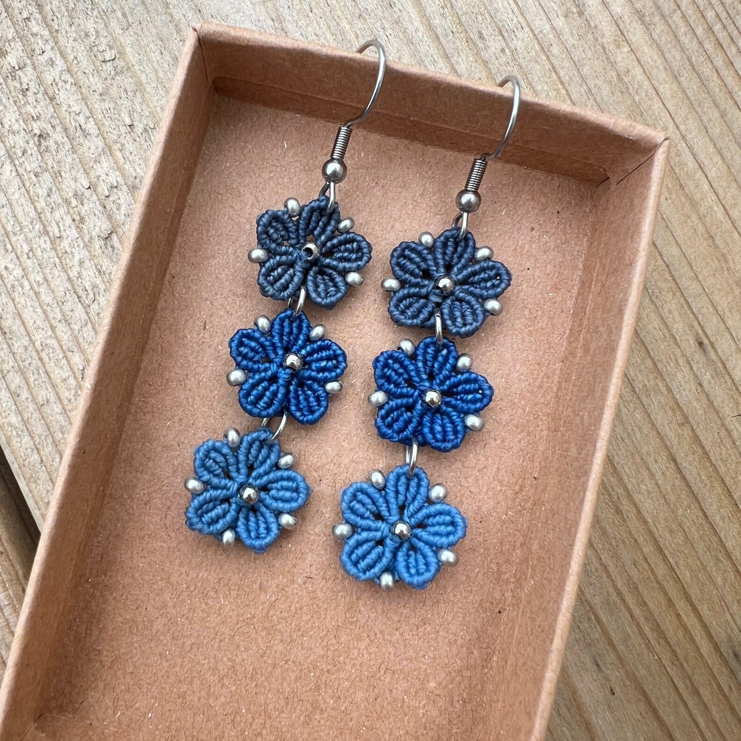 ✦ BLOSSOM ✦ boucles d'oreilles Bleu