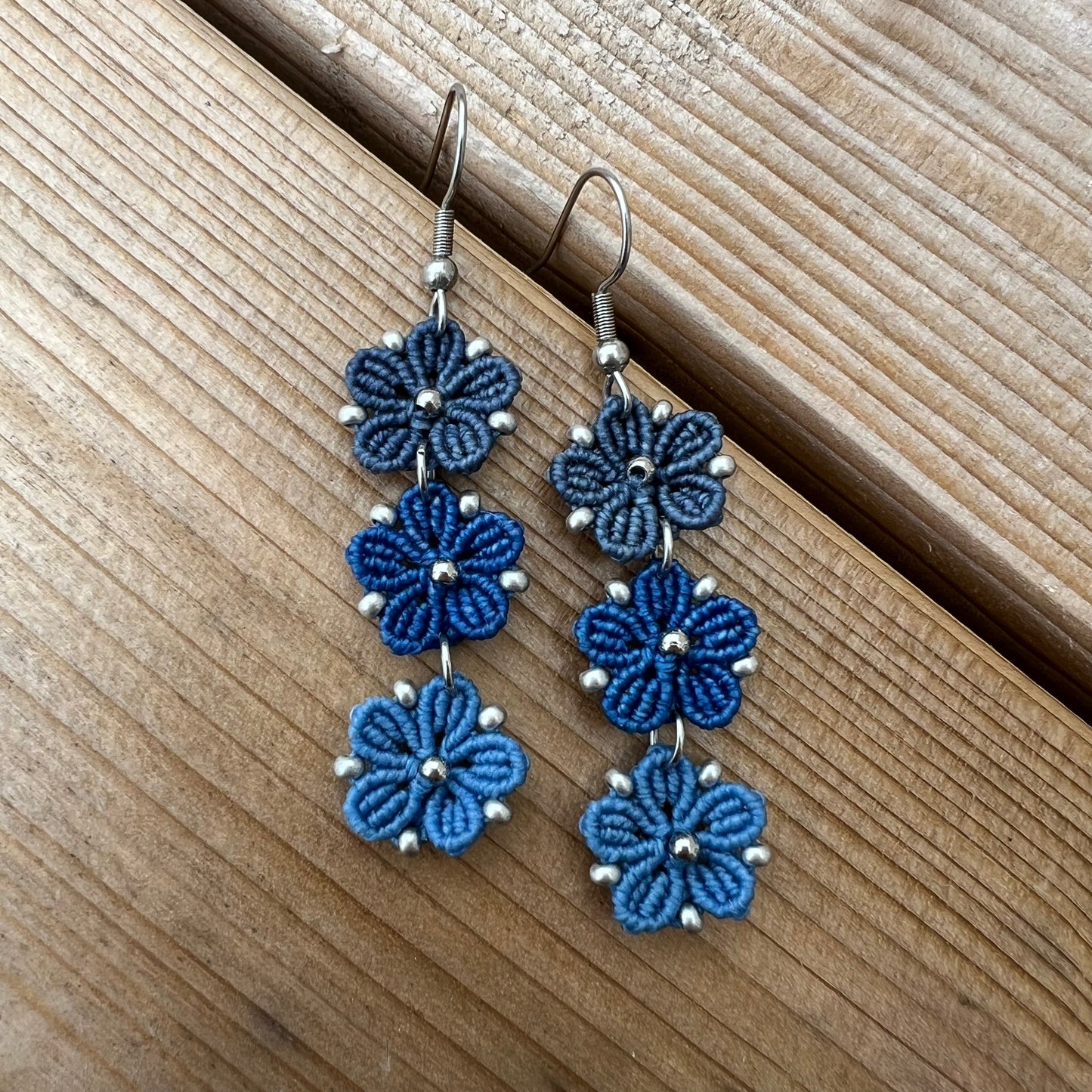 ✦ BLOSSOM ✦ boucles d'oreilles Bleu