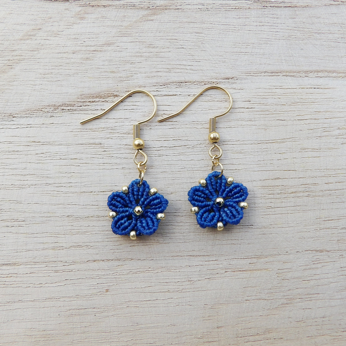 ⟡ SOFT BLOSSOM ⟡ boucles d'oreilles Bleu électrique