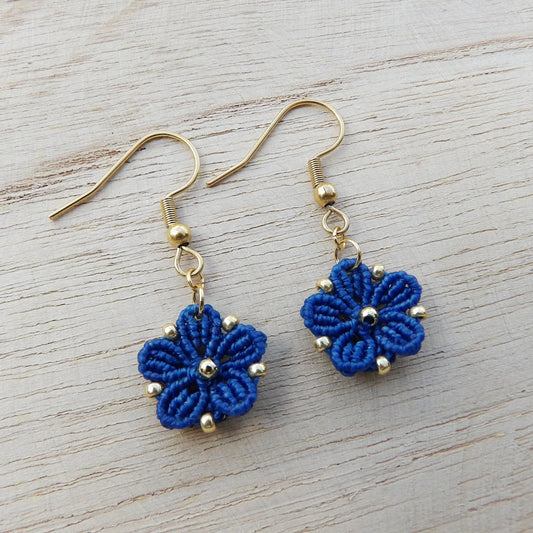 ⟡ SOFT BLOSSOM ⟡ boucles d'oreilles Bleu électrique