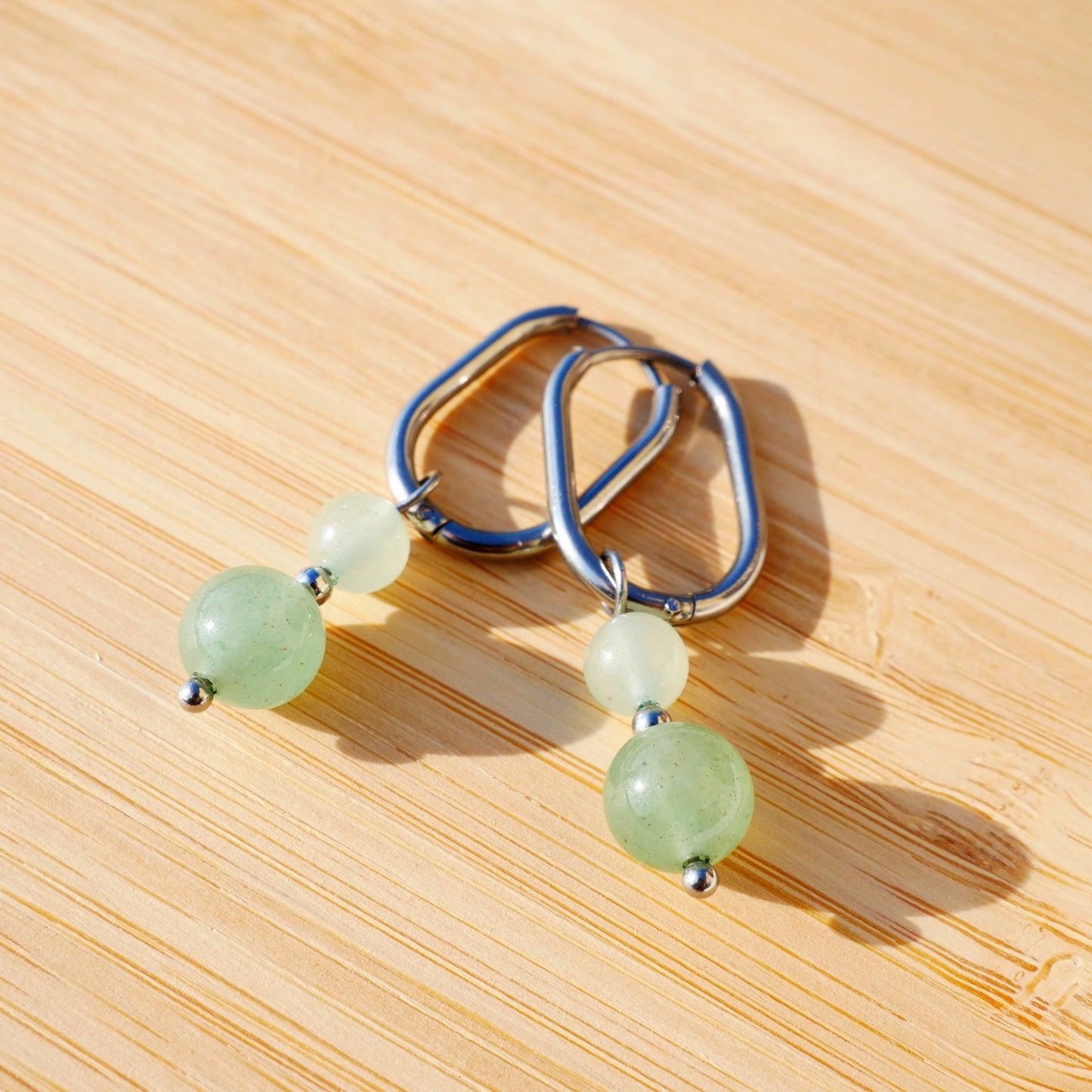✦ LUNA ✦ créoles Aventurine Verte