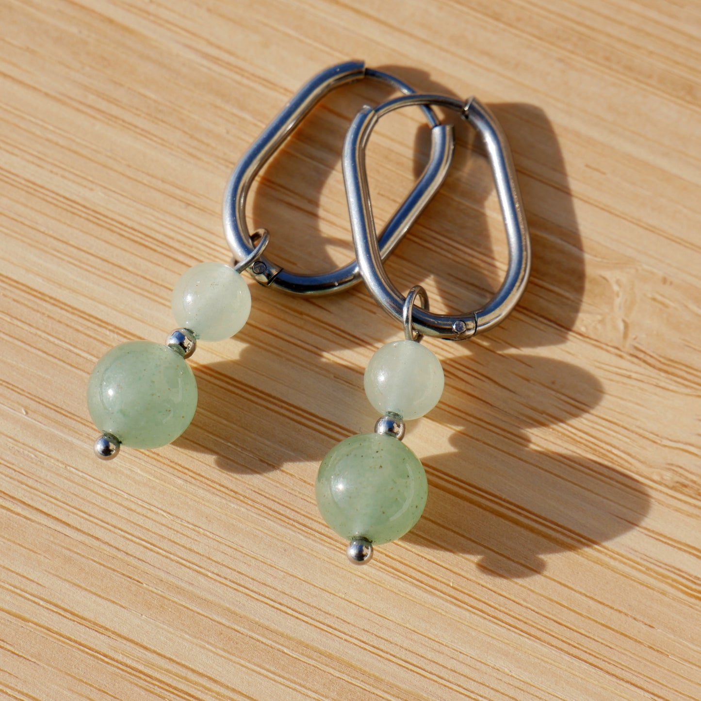 ✦ LUNA ✦ créoles Aventurine Verte
