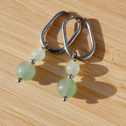 ✦ LUNA ✦ créoles Aventurine Verte