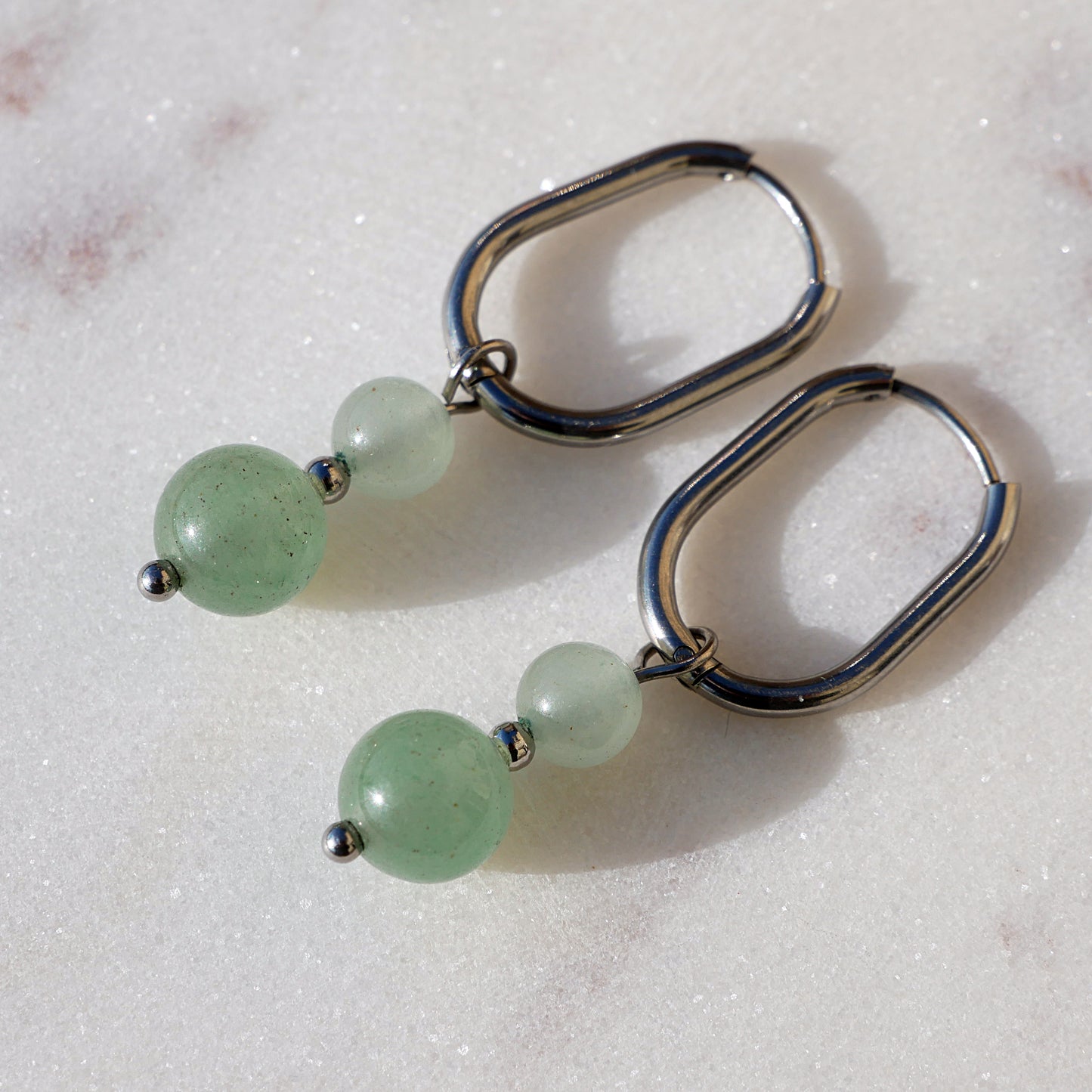 ✦ LUNA ✦ créoles Aventurine Verte