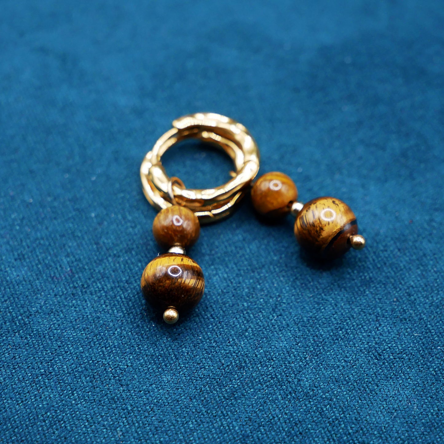 ✦ LUNA ✦ créoles Oeil du Tigre