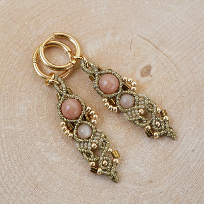 ✦ HÉRA ✦ boucles d'oreilles Dorées & Pierre de soleil