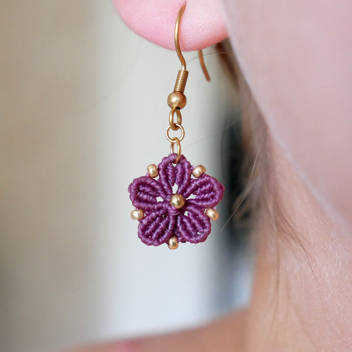 ⟡ SOFT BLOSSOM ⟡ boucles d'oreilles Prune